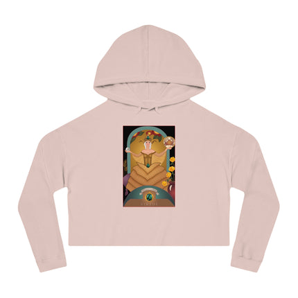 June & Pearl, Alexandrite (from the Gem Series) by Sofia Chiostri Women’s Cropped Hooded Sweatshirt
