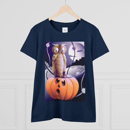The Startled Pumpkin Women's Midweight Cotton Tee