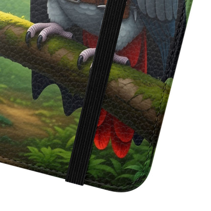 🪶🌲 The African Grey Sentinel Flip Case – Quiet Strength & Woodland Adventure