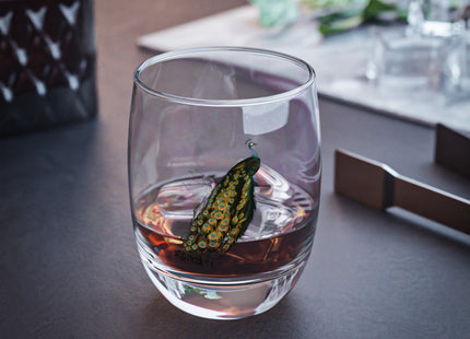 Indian Peafowl by Charles Dessalines D' Orbigny Whiskey Glass