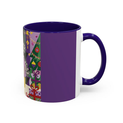 🎁✨ The Lavender Christmas Masquerade Colorful Mug – Art Deco Holiday Fantasy