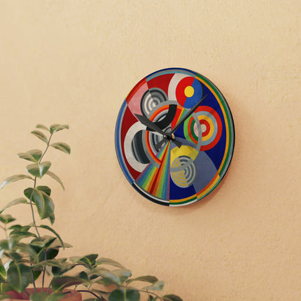 Rythme No. 1 by Robert Delaunay Acrylic Wall Clock, Round and Square