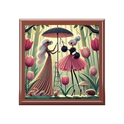 Tulip Parasol Jewelry Box – Whimsical Spring Encounter