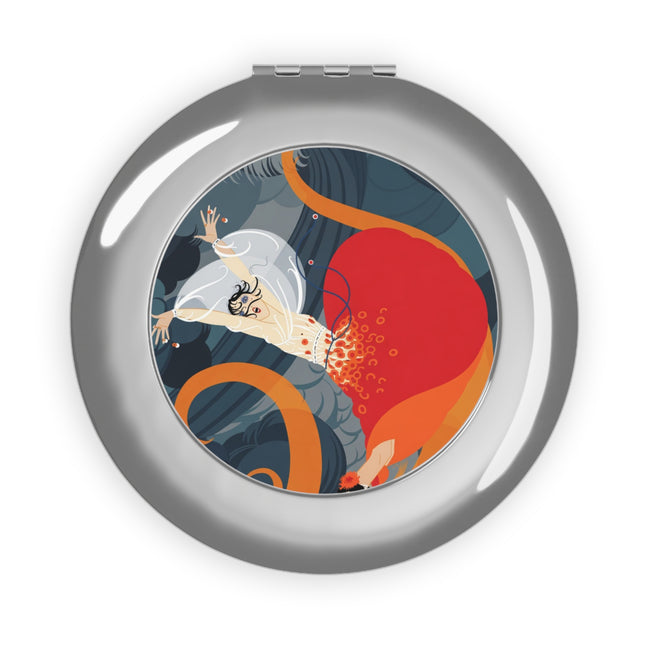Flame of the Tempest Compact Mirror – Fiery Drama & Elemental Grace