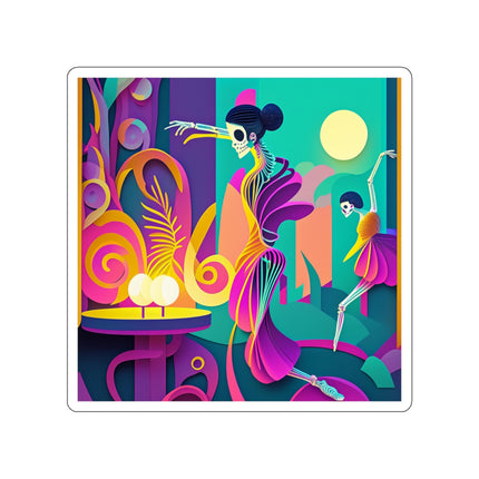 Dance of the Skeleton Ballerinas Die-Cut Stickers (5 Sizes)