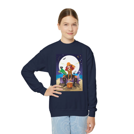 Moonlit Pirate Halloween Youth Crewneck Sweatshirt