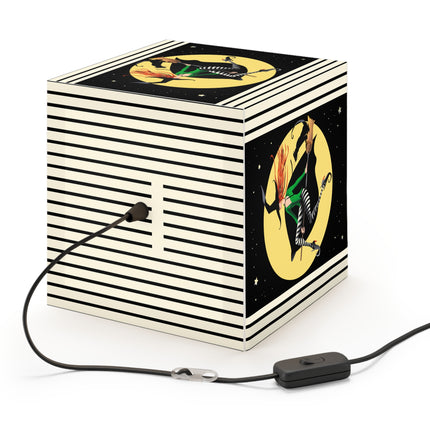 A Witch’s Moonlit Flight Light Cube Lamp
