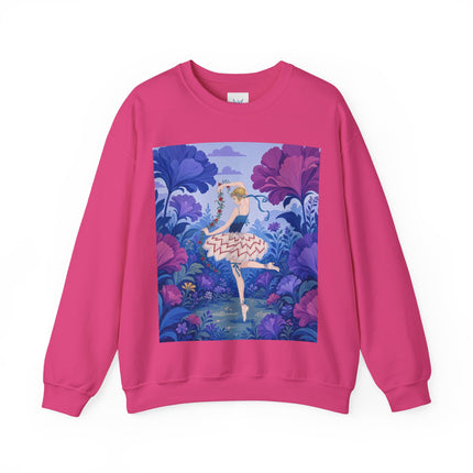 🌸🩰 The Enchanted Garden Ballet Crewneck Sweatshirt – Art Deco Floral Whimsy