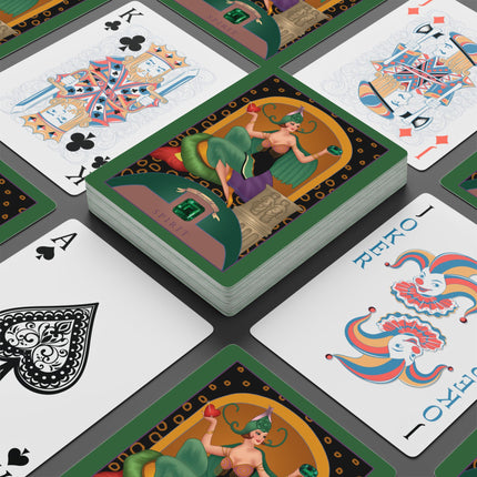 May & Emerald (from the Gem Series) by Sofia Chiostri Playing Cards