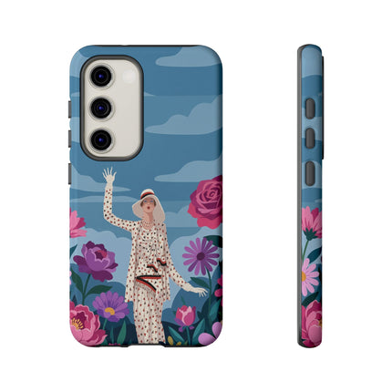 🌺👒 The Grand Flower Promenade Phone Case – Art Deco Fashion Illustration