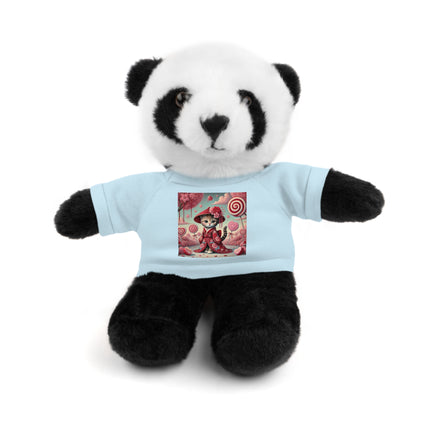 Whimsical Geisha Kitten in a Valentine Garden Stuffed Animals with Tee