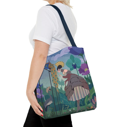 🦚🌸 The Lady Of The Peacock Garden Tote Bag – Art Deco Floral Fantasy