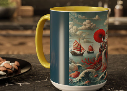 Ladies by the Quiet Sea Colorful Mugs (11oz, 15oz)