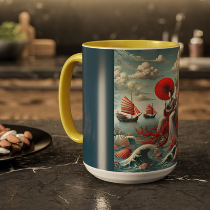 Ladies by the Quiet Sea Colorful Mugs (11oz, 15oz)