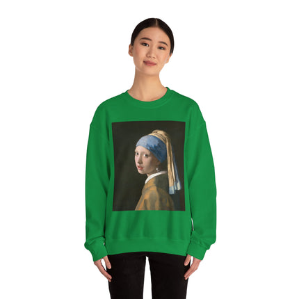 Girl with a Pearl Earring by Johannes Vermeer Heavy Blend™ Crewneck Sweatshirt