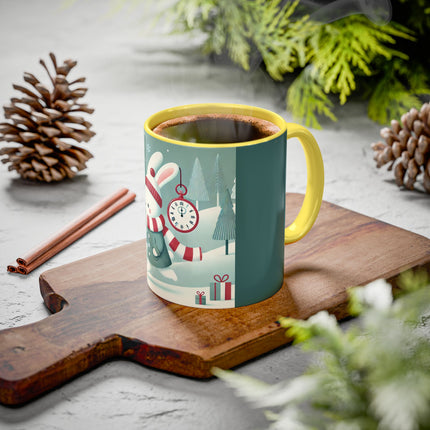 Candy Cane Timekeeper Bunny Colorful Mugs (11oz, 15oz)