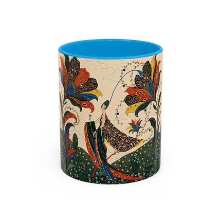 🌺🦋 The Enchanted Floral Voyage Colorful Mug – Art Deco Botanical Whimsy