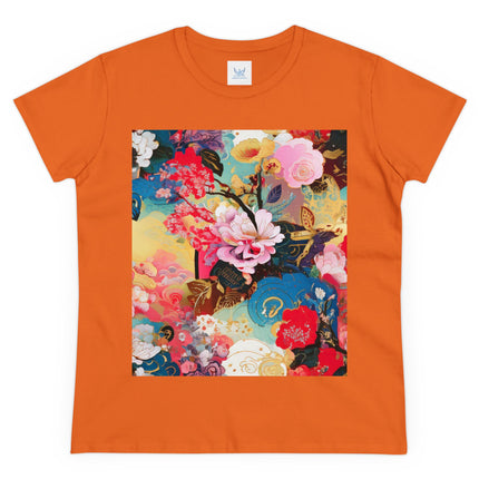 Women's Ethereal Irises Print Midweight Cotton Tee