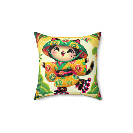 Firefly Dance on Wheels Spun Polyester Square Pillow