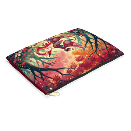 The Dragon Fairy’s Dance Flat Pouch – Spring Fire, Grace & Enchanted Motion