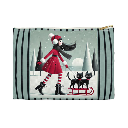 Red Sled & Curious Cats Accessory Pouch