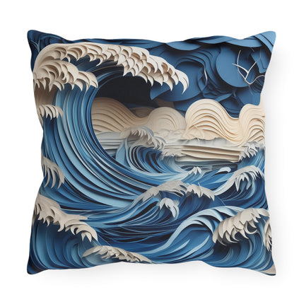 Dramatic Ocean with Crashing Waves Outdoor Pillows