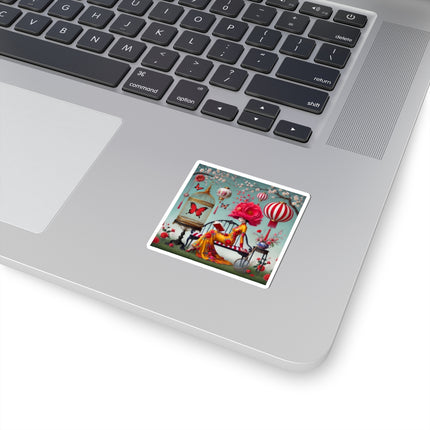 Reading In A Painted Garden Kiss-Cut Stickers (4 Sizes)