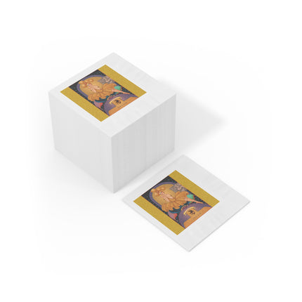 November & Topaz Zodiac White Coined Napkins