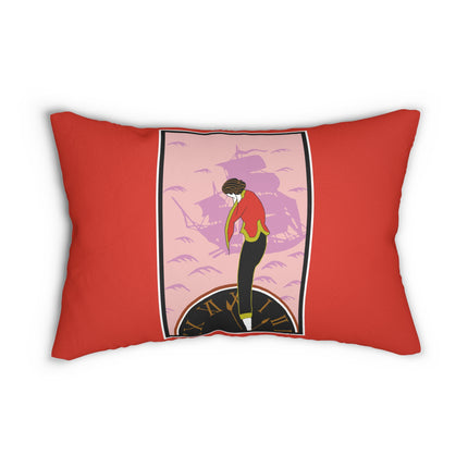 Woman Waiting for her Beloved at 1:59 by Kobayashi Kaichi Spun Polyester Lumbar Pillow