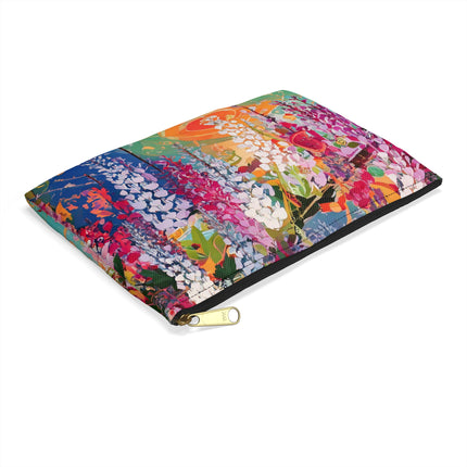 Golden Wisteria Elegance Accessory Pouch – Klimt Inspired Japanese Art Nouveau Design