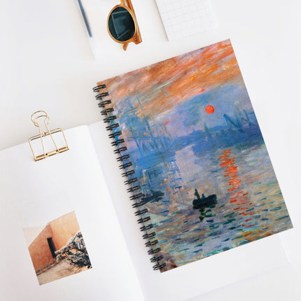 Sunrise by Claude Monet Spiral Notebook - Ruled Line