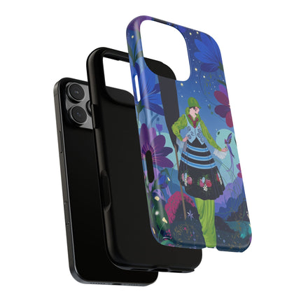 🌸🐦 The Lady Of The Midnight Bird Garden Phone Case – Art Deco Floral Fantasy