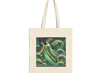 Mermaid Queen Rising from the Deep Cotton Canvas Tote Bag