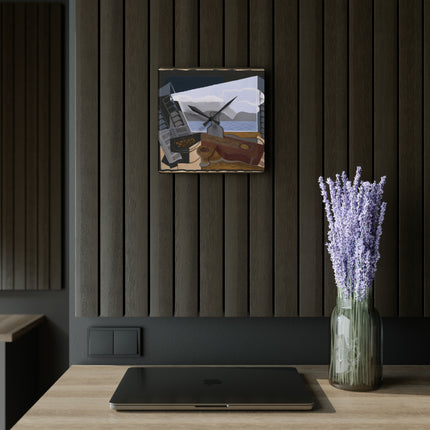 Open Window by Juan Gris Acrylic Wall Clock, Round and Square