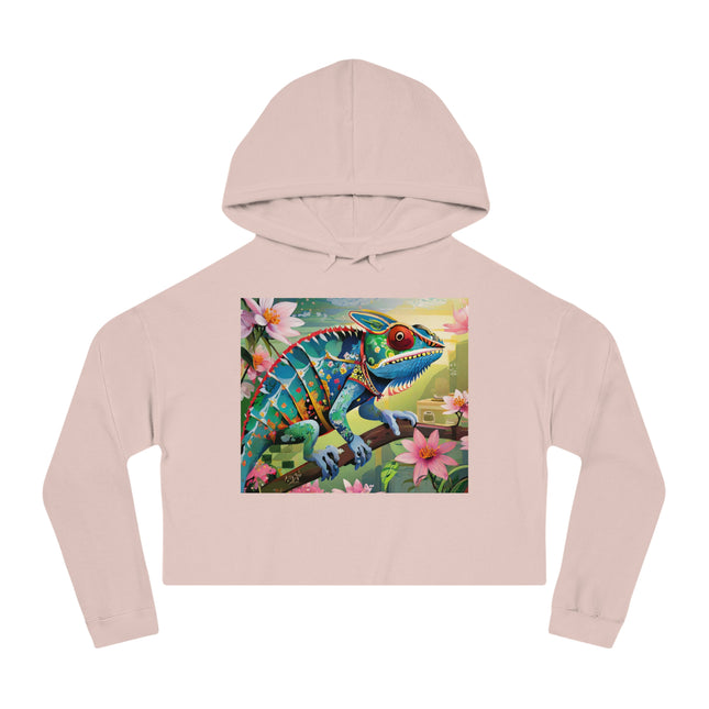 Camouflage Chameleon Cropped Hooded Sweatshirt