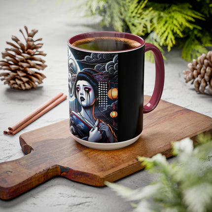 Geisha’s Black Ink Tears Colorful Mugs (11oz, 15oz)