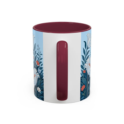 🎨💙 The Enchanted Garden Artist Colorful Mug – Art Deco Floral Whimsy
