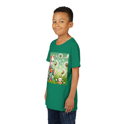Geisha Kitten and the Dandelion Wish Youth Short Sleeve Tee