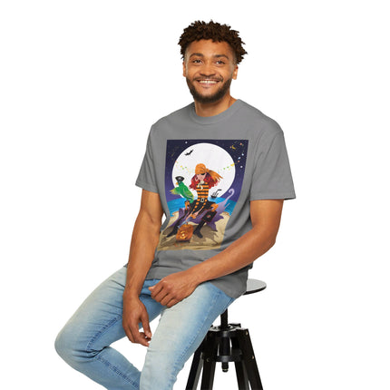 Moonlit Pirate Halloween Unisex Garment-Dyed T-shirt