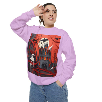 Halloween Night Scene Unisex Garment-Dyed Sweatshirt
