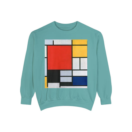 Composition with Red, Yellow, Blue, and Black by Piet Mondrian Garment-Dyed Sweatshirt