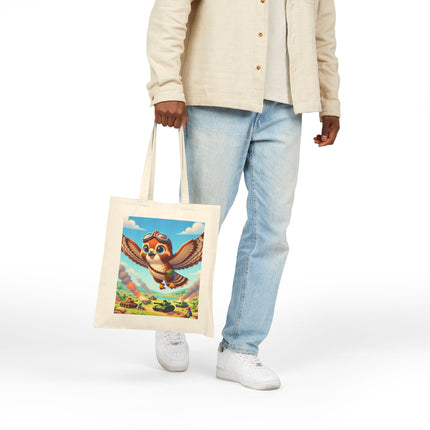 The Red-Tailed Hawk in Battle Cotton Canvas Tote Bag – Flight, Courage & High-Flying Adventure