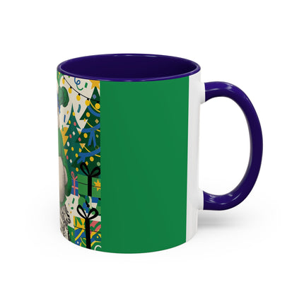 🍀🎄 The Emerald Holly Christmas Colorful Mug – Art Deco Holiday Elegance
