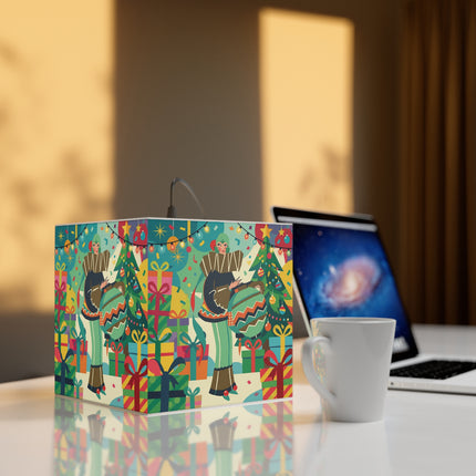 🎄✨ The Lady Of The Christmas Ornament Light Cube Lamp – Art Deco Holiday Fantasy