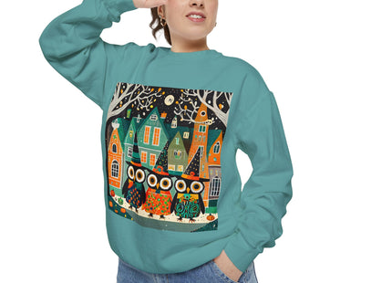 Night of the Trick-or-Treating Owlets Unisex Garment-Dyed Sweatshirt