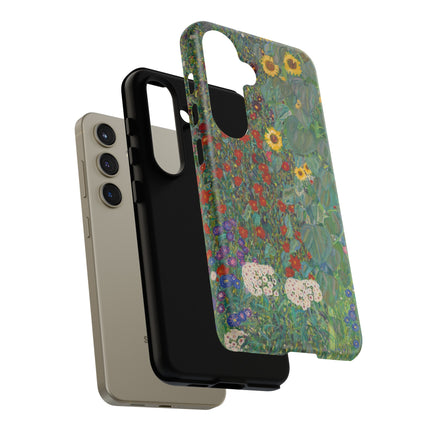 Farm Garden with Sunflowers by Gustav Klimt Phone Cases