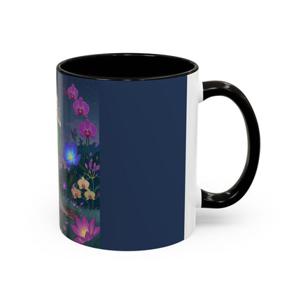 Moonlit Incense Ceremony Colorful Mugs – Art Deco Meditation Garden