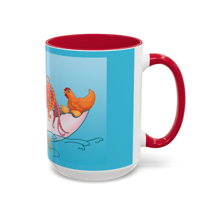 A Rooster's Seafaring Adventure Colorful Mugs, 11oz
