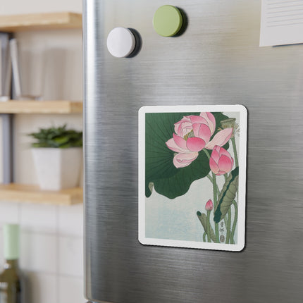 Blooming Lotus Flowers by Ohara Koson Die-Cut Magnets (5 Sizes)