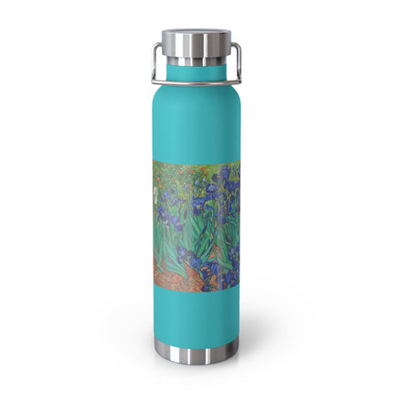 Irises by Vincent Van Gogh Copper Vacuum Insulated Bottle, 22oz